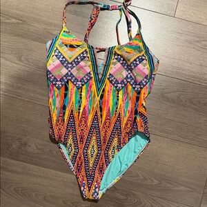 La Blanca Multicolor Geometric One Piece Swimsuit